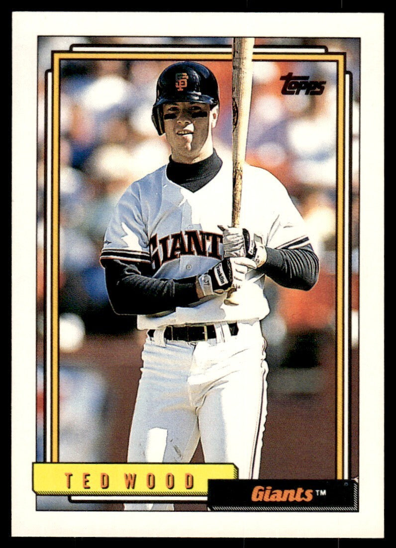 1992 Topps Ted Wood Rookie Baseball Card San Francisco Giants #358