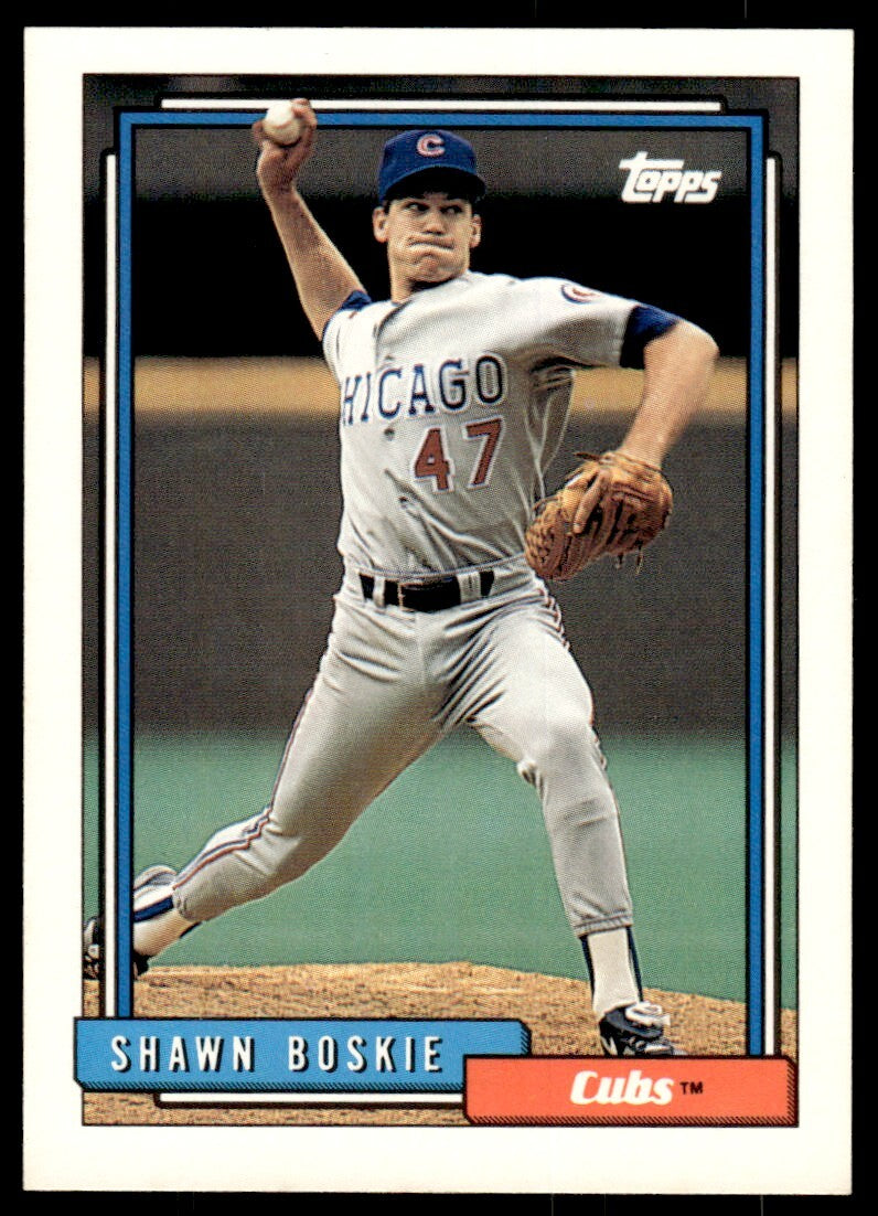 1992 Topps Shawn Boskie Baseball Card Chicago Cubs #229