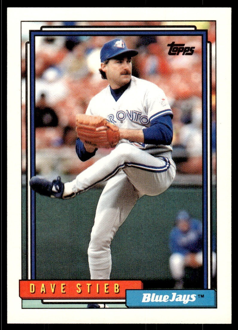1992 Topps Dave Stieb Baseball Card Toronto Blue Jays #535