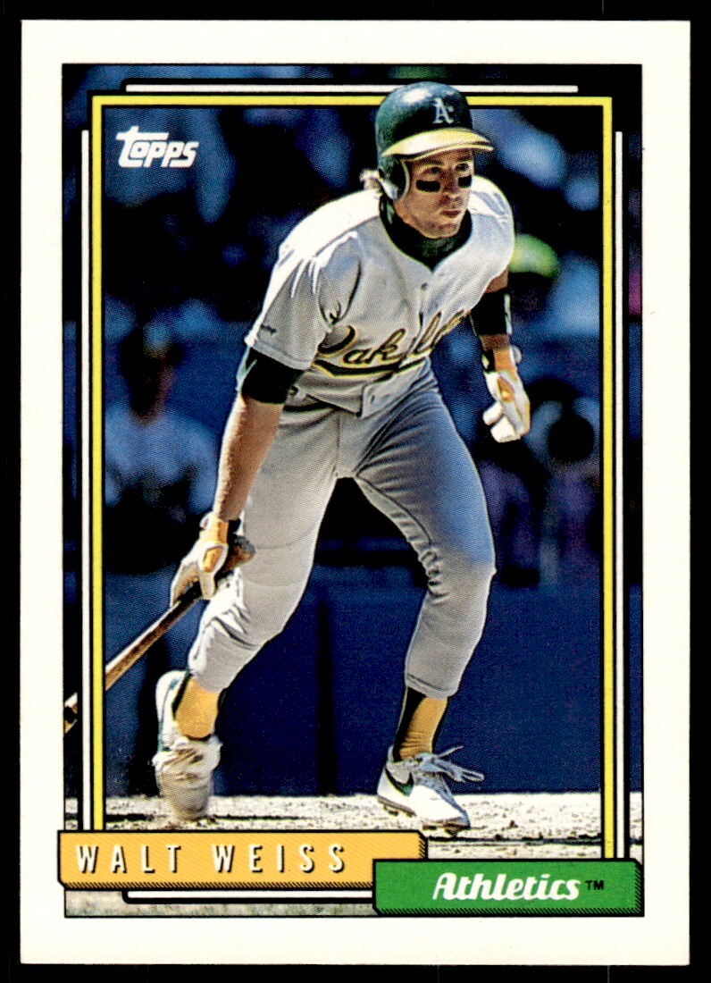1992 Topps Walt Weiss Baseball Card Oakland Athletics #691