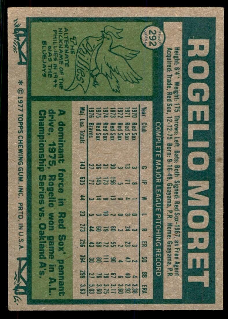 1977 Topps. Rogelio Moret Baseball Cards #292
