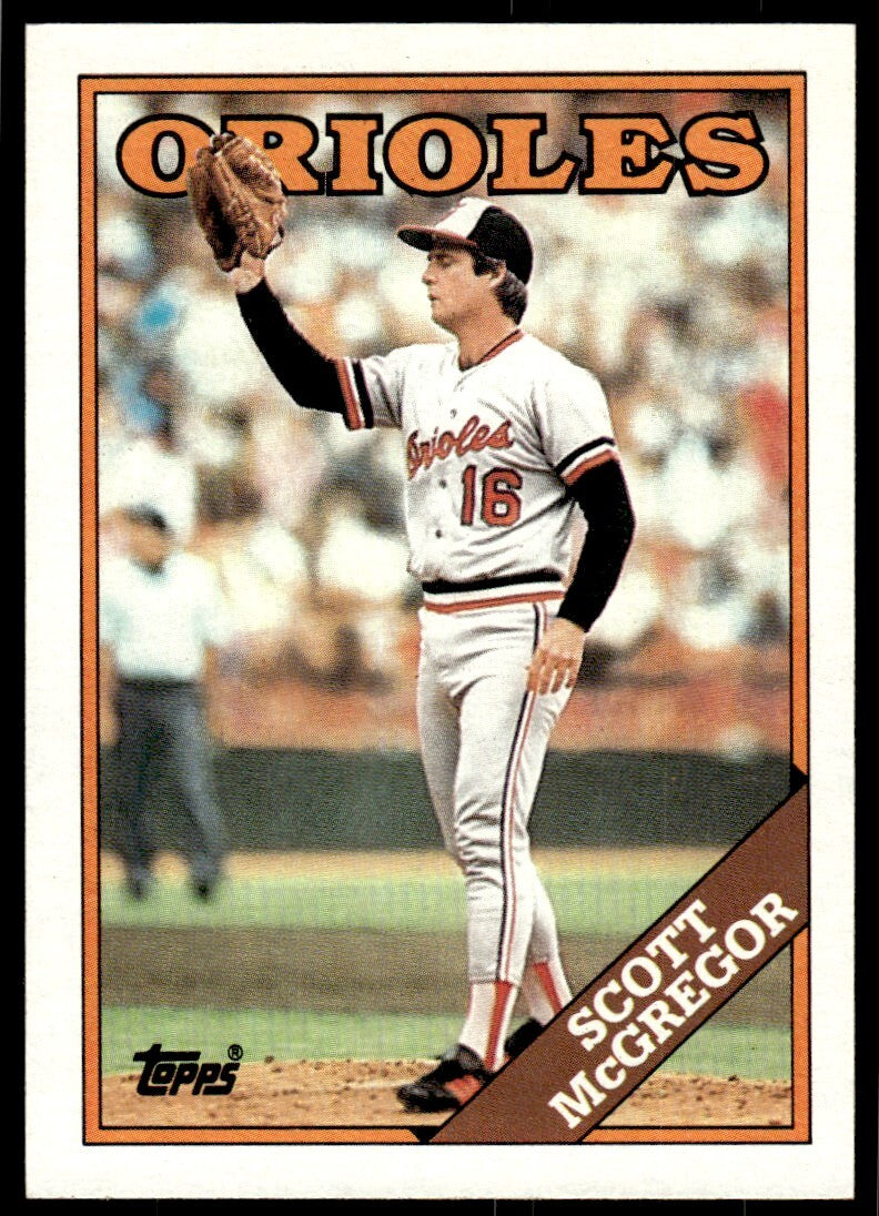 1988 Topps Scott McGregor Baseball Card Baltimore Orioles #419