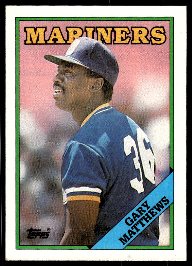 1988 Topps Gary Matthews Baseball Card Seattle Mariners #156