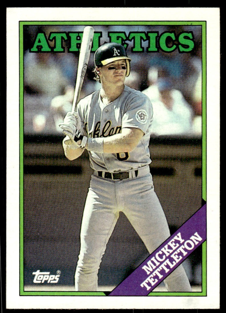 1988 Topps Mickey Tettleton Baseball Card Oakland Athletics #143