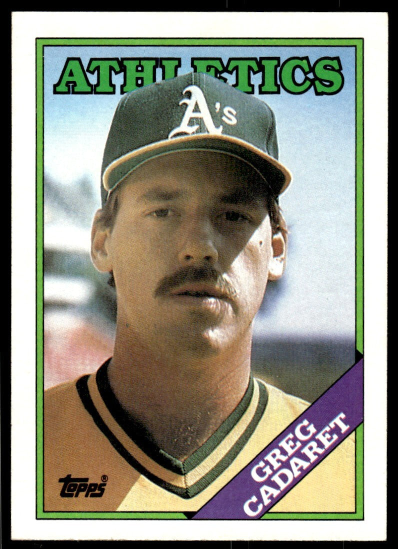 1988 Topps Greg Cadaret Baseball Card Oakland Athletics #328