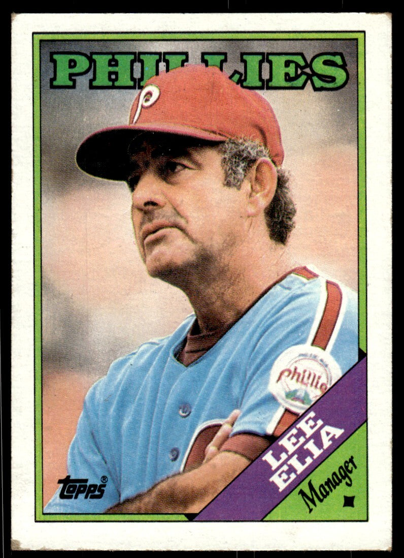 1988 Topps Baseball Card Lee Elia Philadelphia Phillies #254