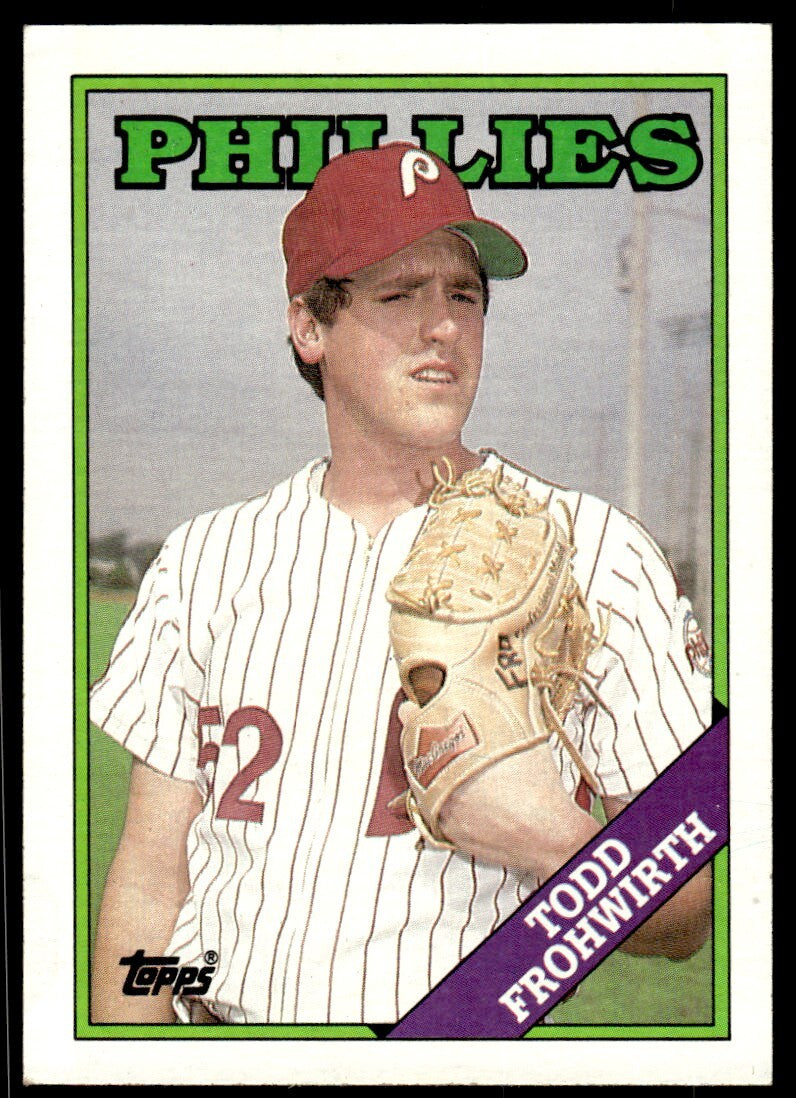 1988 Topps Baseball Card Todd Frohwirth Rookie Philadelphia Phillies #378
