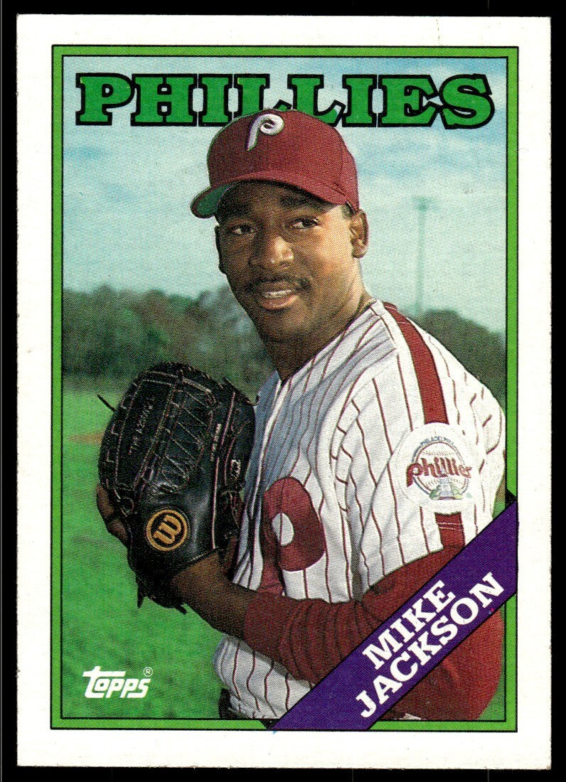 1988 Topps Baseball Card Mike Jackson Rookie Philadelphia Phillies #651