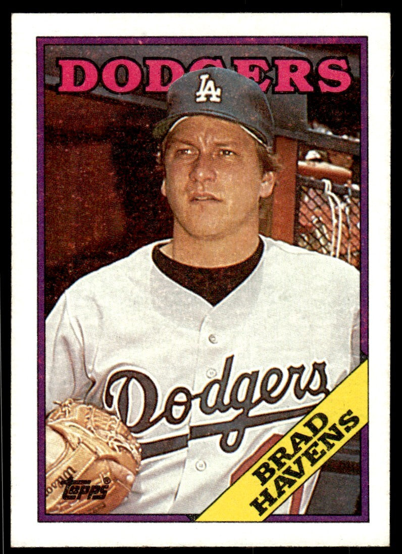 1988 Topps Brad Havens Baseball Card Los Angeles Dodgers #698