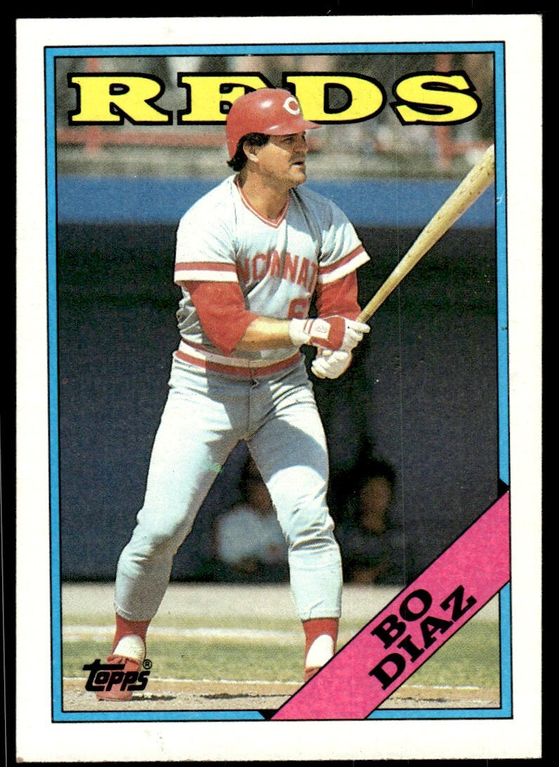 1988 Topps Bo Diaz Baseball Card Cincinnati Reds #265