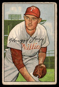1952 Bowman Howie Fox Baseball Card Philadelphia Phillies #125