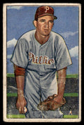 1952 Bowman Emory Church Baseball Card Philadelphia Phillies #40
