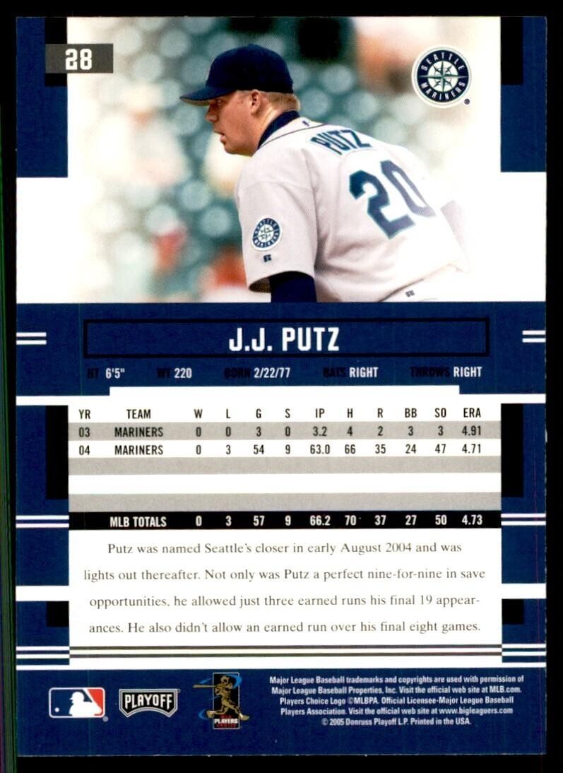 2005 Playoff Prestige J.J. Putz Baseball Cards #28