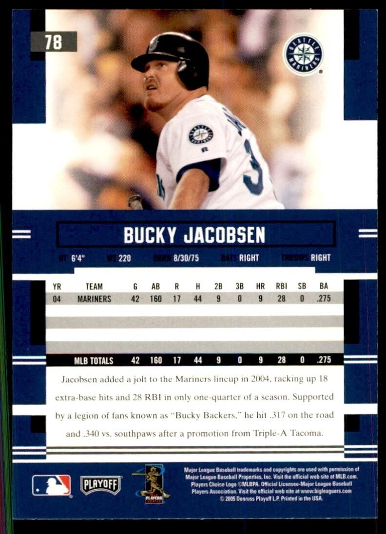 2005 Playoff Prestige Bucky Jacobsen Baseball Cards #78