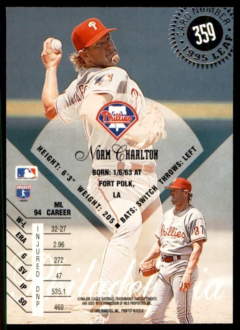 1995 Leaf Norm Charlton Baseball Cards #359