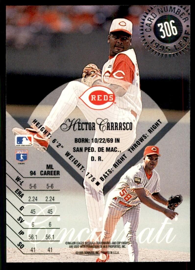 1995 Leaf Hector Carrasco Baseball Cards #306