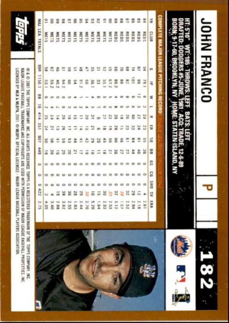 2002 Topps John Franco New York Mets #182