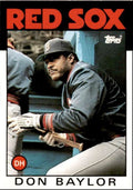 1986 Topps Traded Don Baylor DH Boston Red Sox #6T