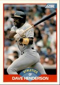 1989 Score Dave Henderson Oakland Athletics #533