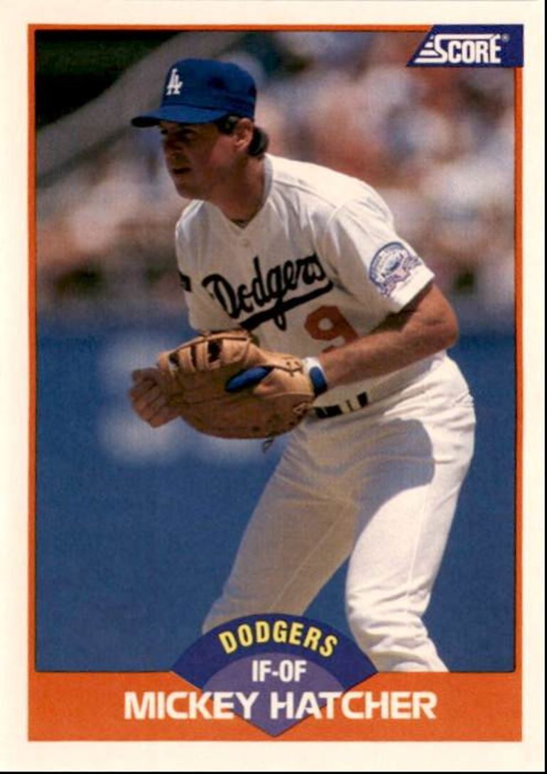 1989 Score Mickey Hatcher Los Angeles Dodgers #332