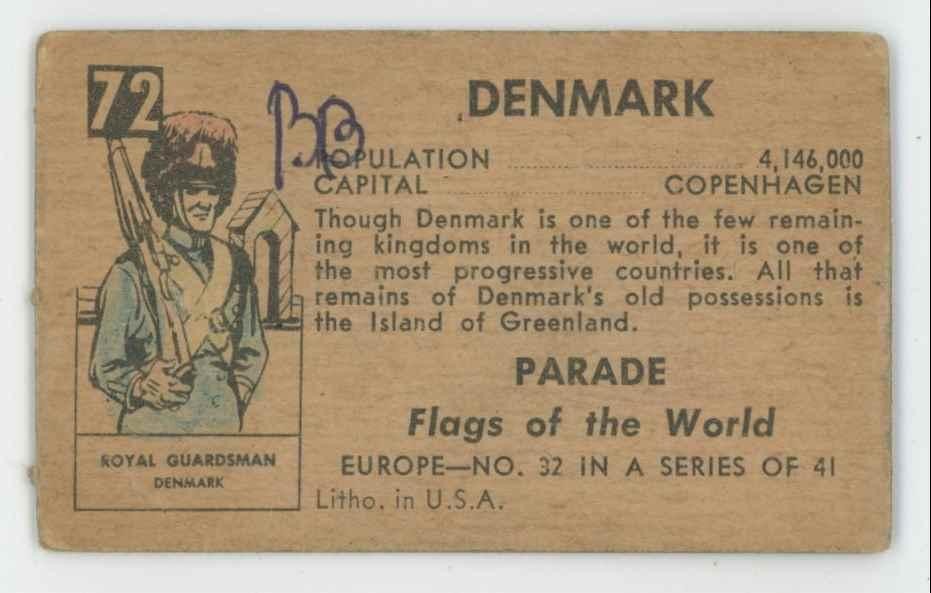 1950 Parade Flags of the World Denmark #72