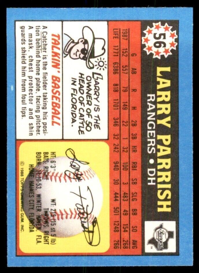 1988 Topps American Baseball Larry Parrish Baseball Cards #56