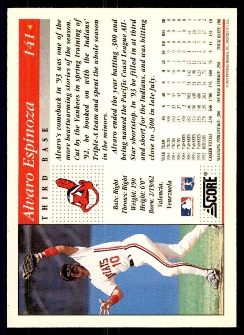 1994 Score Alvaro Espinoza A Baseball Cards #141