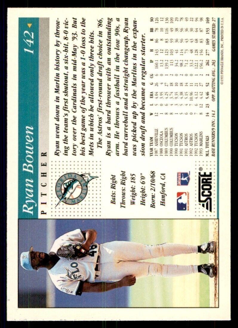 1994 Score Ryan Bowen B Baseball Cards #142