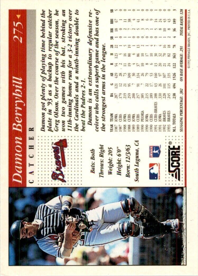 1994 Score Damon Berryhill Baseball Cards #275