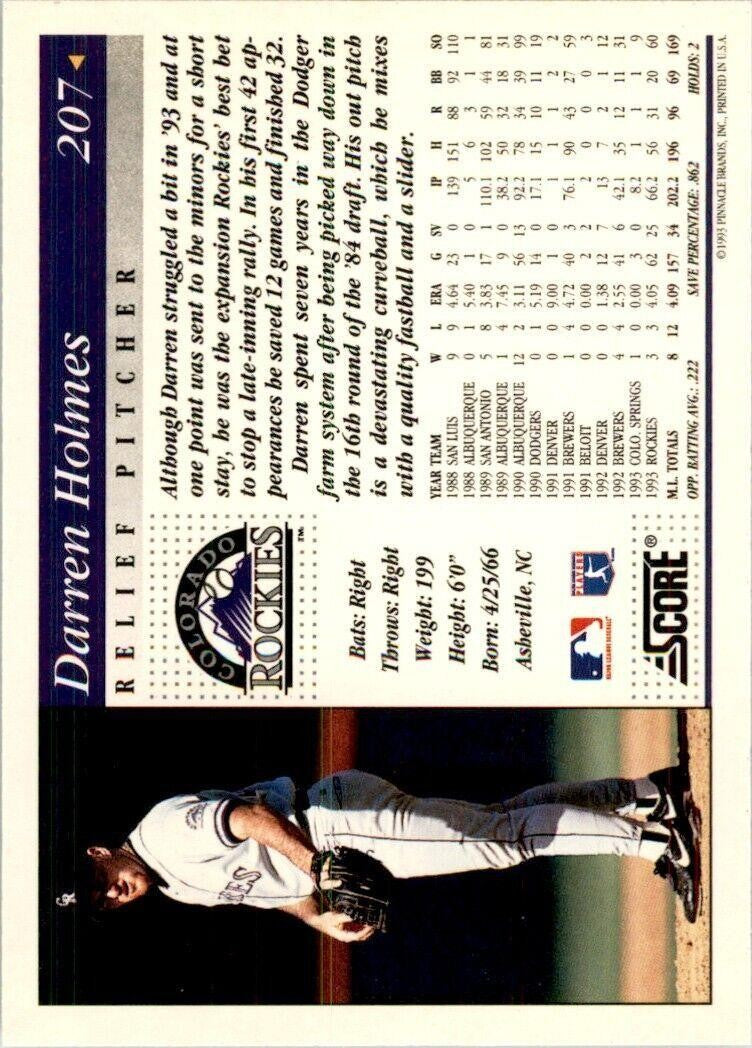 1994 Score Darren Holmes C Baseball Cards #207