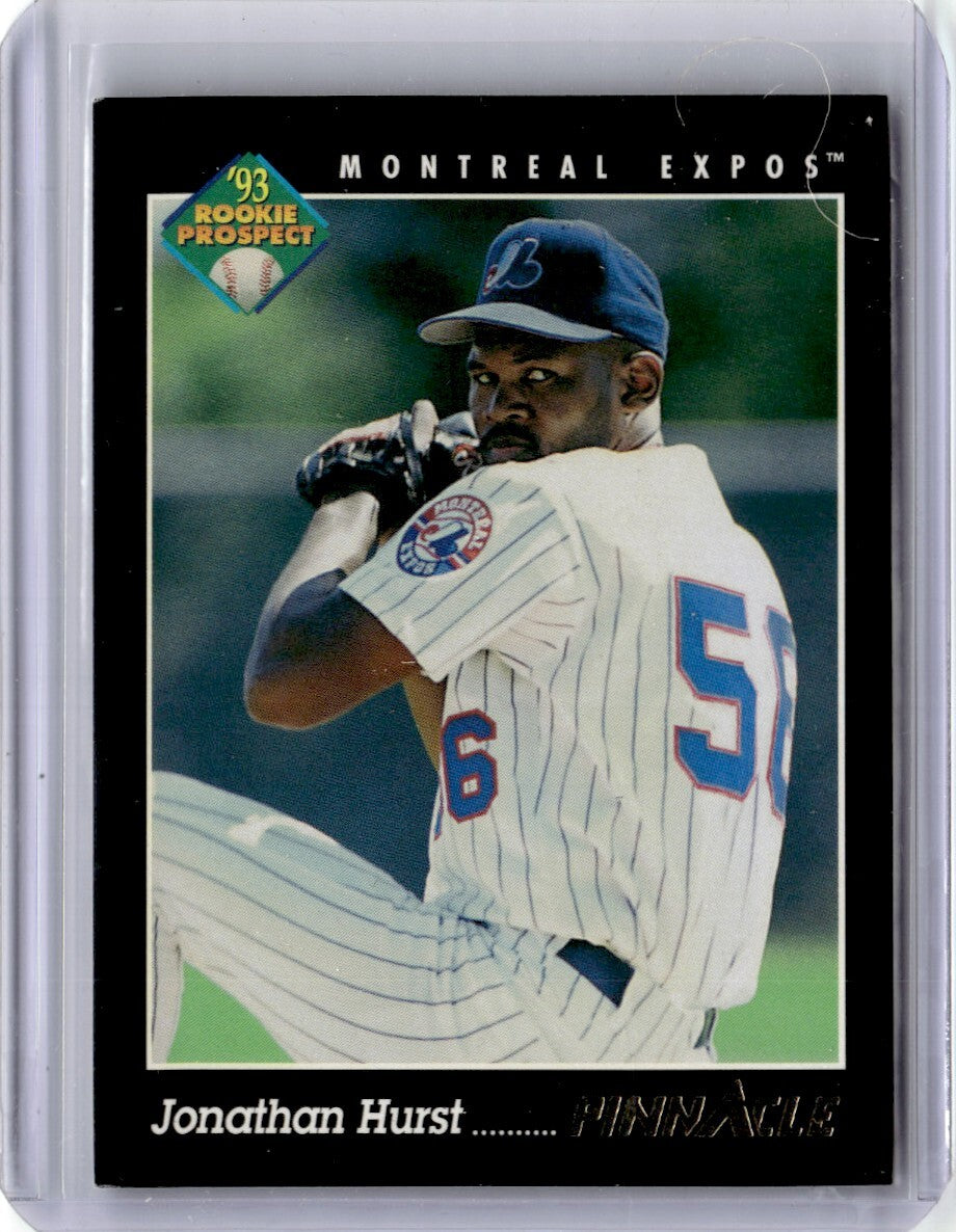 1993 Pinnacle Jonathan Hurst Rookie Baseball Card Montreal Expos #242