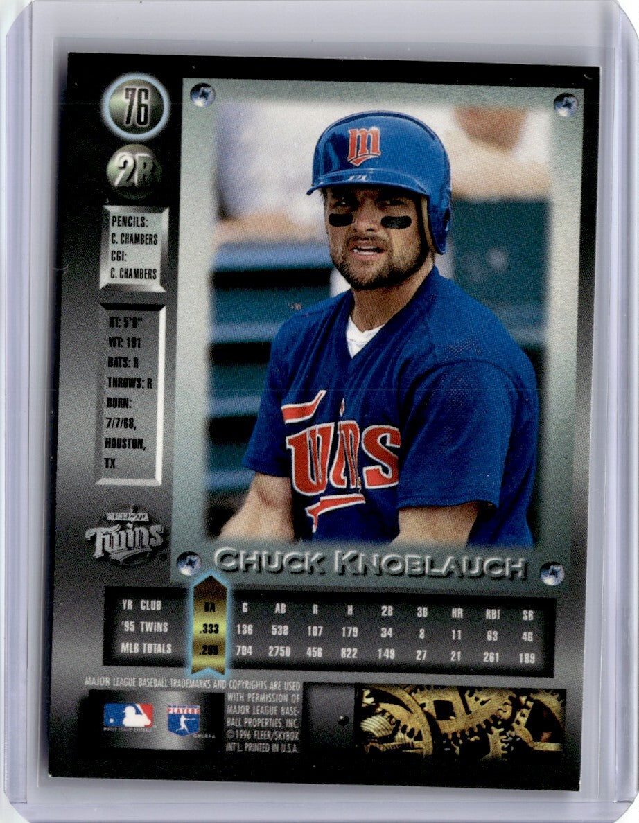 1996 Metal Universe Chuck Knoblauch Baseball Card Minnesota Twins #76