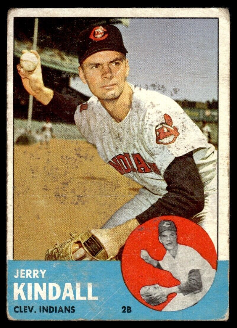 1963 Topps Baseball Card Jerry Kindall Cleveland Indians #36