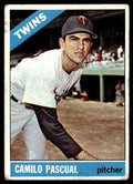 1966 Topps Baseball Card (Damaged) Camilo Pascual Minnesota Twins #305