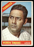 1966 Topps Baseball Card (Damaged) Ruben Amaro A New York Yankees #186