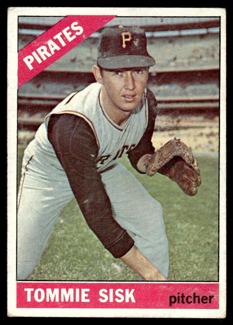 1966 Topps Baseball Card Tommie Sisk B Pittsburgh Pirates #441