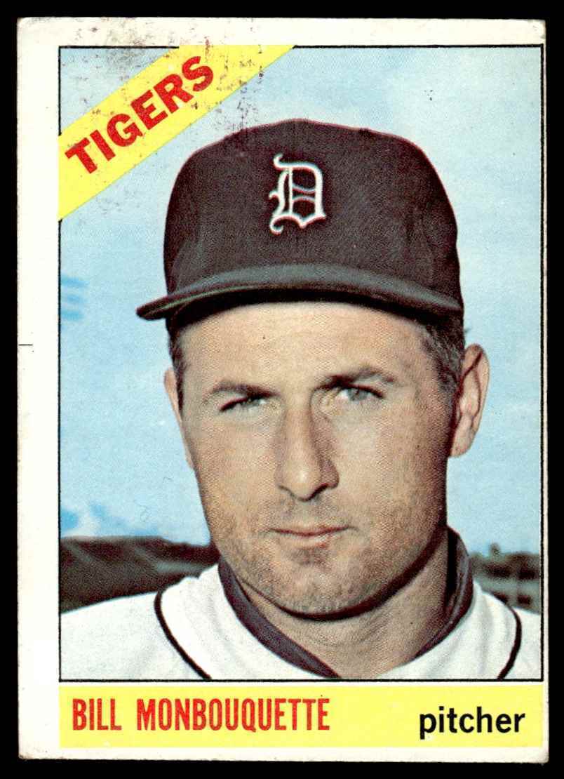 1966 Topps Baseball Card Bill Monbouquette C Detroit Tigers #429