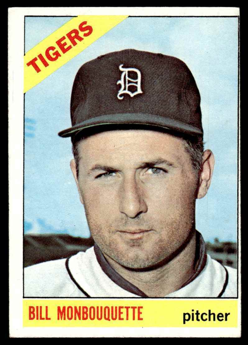 1966 Topps Baseball Card Bill Monbouquette H Detroit Tigers #429