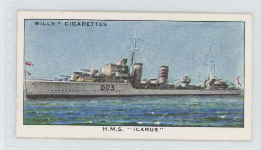 1938 Wills's Cigarettes Tobacco Card HMS Icarus Speed #45