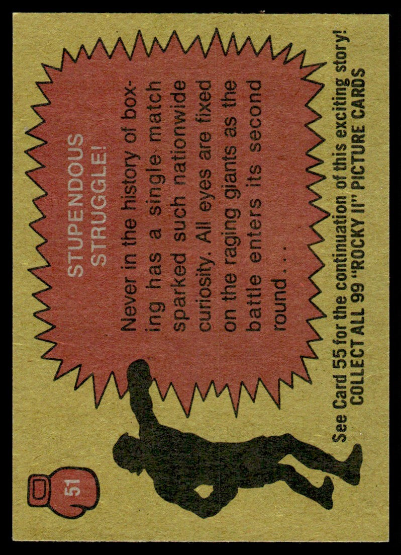 1979 Rocky II Card Stupendous Struggle #51