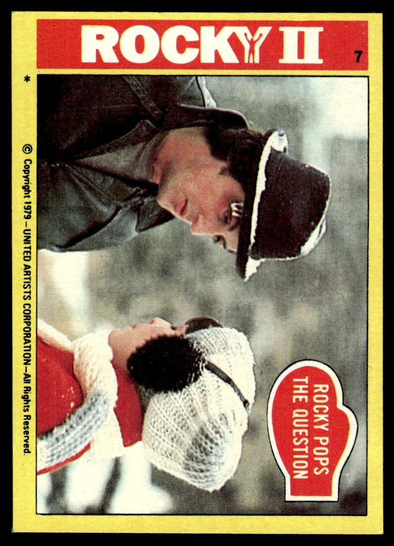 1979 Rocky II Card Rocky Pops the Question B #7