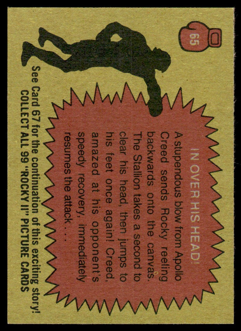 1979 Rocky II Card In Over His Head! #65