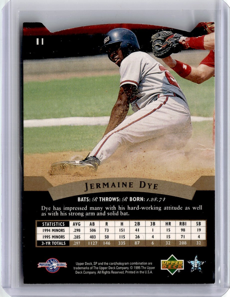 1995 Upper Deck SP Top Prospects Jermaine Dye Baseball Card Atlanta Braves #11