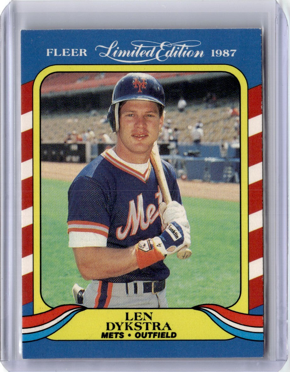 1987 Fleer Limited Edition Len Dykstra Baseball Card New York Mets #13