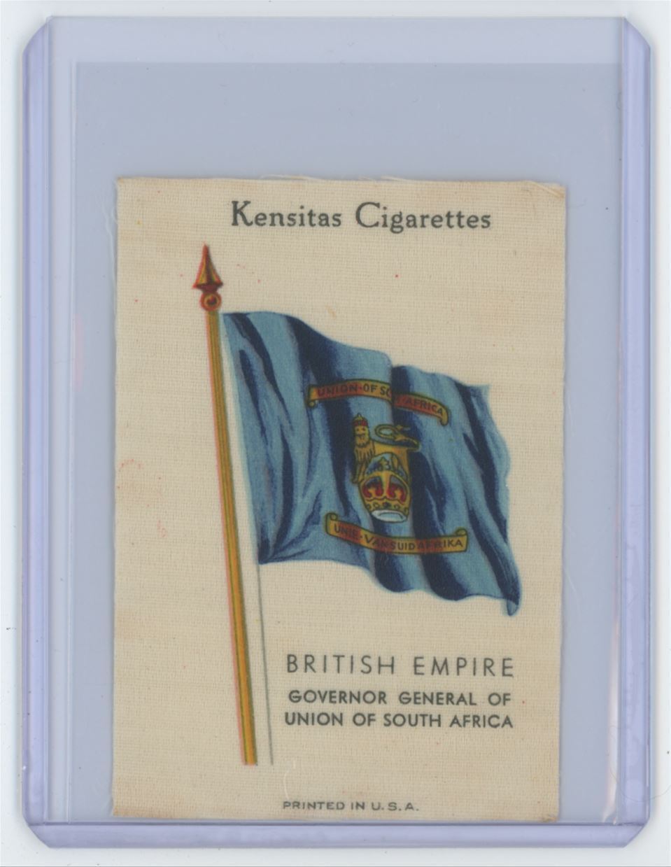 1933 Kensitas Cigarettes British Empire Silk Flag Union of South Africa A
