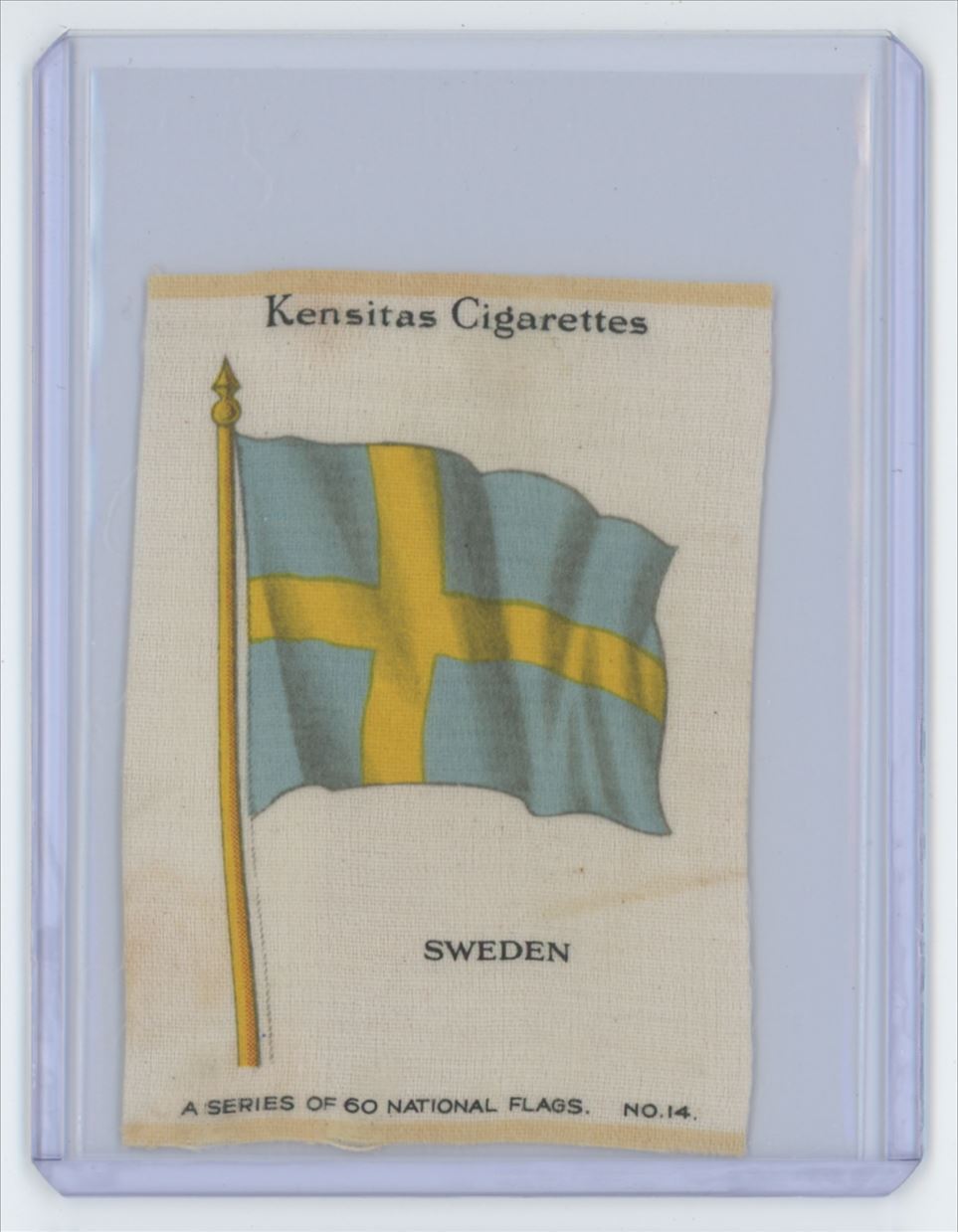 1933 Kensitas Cigarettes National Flags Silk Card Sweden #14