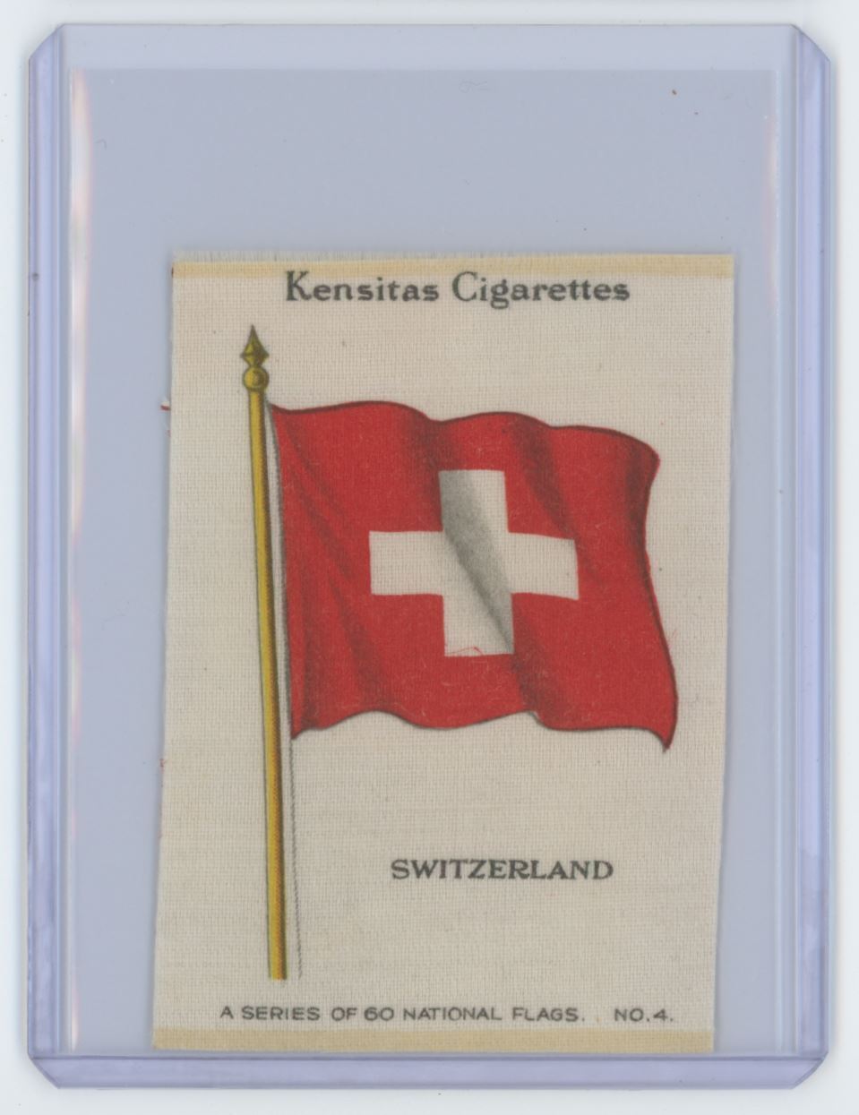 1933 Kensitas Cigarettes National Flags Silk Card Switzerland #4