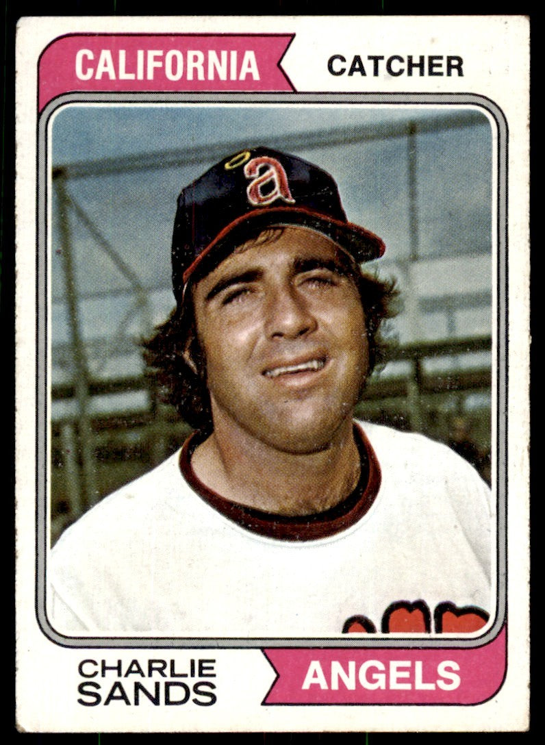 1974 TOPPS CHARLIE SANDS . CALIFORNIA ANGELS #381
