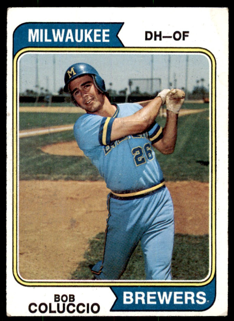 1974 TOPPS BOB COLUCCIO ROOKIE . MILWAUKEE BREWERS #124
