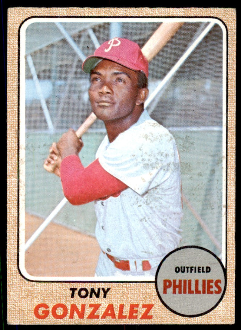 1968 TOPPS TONY GONZALEZ . PHILADELPHIA PHILLIES #245